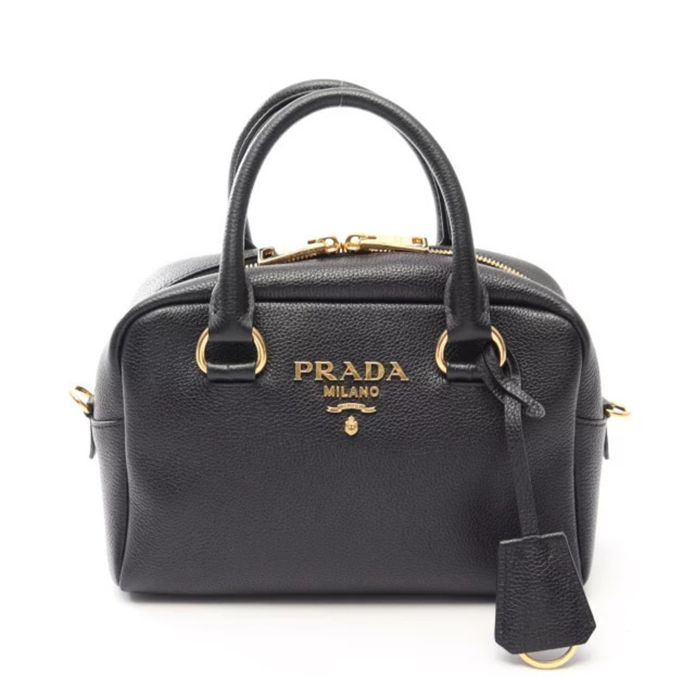 Prada VITTELO PHENIX handbag leather black